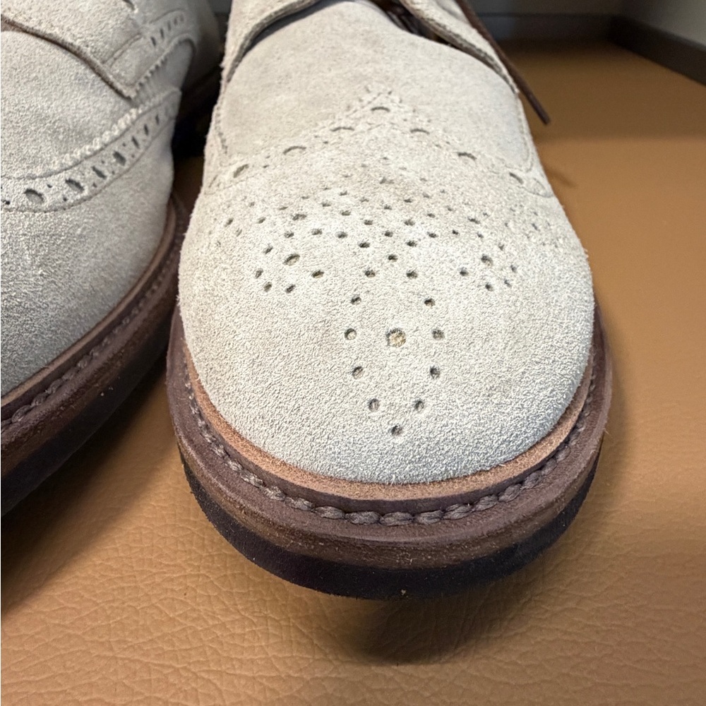 Brunello Cucinelli Light Beige Suede Oxfords - Picture 4 of 8